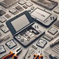An image focused on the cartridge slot repair of Nintendo 2DS, 3DS, and 3DS XL.