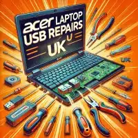 focused on Acer laptop USB repairs, The laptop USB ports visibly broken