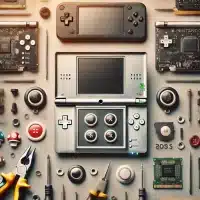image focused on button and analogue stick repair for Nintendo DS, DS Lite, 2DS, 3DS, and 3DS XL.