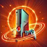 Image focused on the Xbox 360 Red Ring of Death (RROD) issue, highlighting the need for repair.
