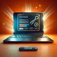 showing a Lenovo laptop, with a focus on repair, indicating the need for fixing or maintenance