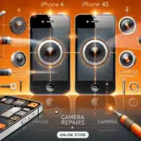 iPhones 4 and 4S with a focus on camera repairs, indicating the need for replacement