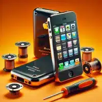 showcasing iPhone 3G and 3GS speaker repair. Display the iPhones prominently,