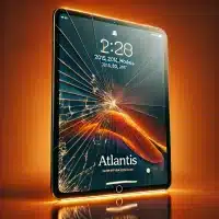 a ipad pro with a cracked screen