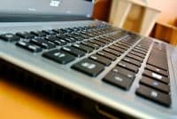 acer silver and black laptop