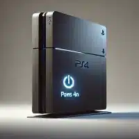 A PlayStation 4 (PS4) console turned on. After power supply repair.