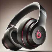 A detailed image of Beats headphones, showing the iconic design and logo.