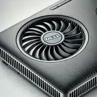 Dell laptop's cooling fan. The image should focus on the fan vents located on the underside or side of the laptop, needing repair