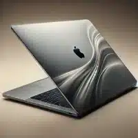 Expensive MacBook. The image should showcase the MacBook's sleek, premium design, and in need of a battery repair.
