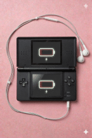 A replacement 3.5mm headphone jack component for a Nintendo 3DS XL, shown on a solid light pink background for Atlantis UK-wide console repair services.