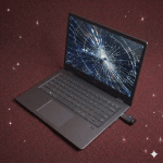 A premium replacement Full HD and 144Hz IPS display panel for an Acer laptop, shown on a solid light pink background for Atlantis repair services.