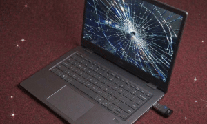 A premium replacement Full HD and 144Hz IPS display panel for an Acer laptop, shown on a solid light pink background for Atlantis repair services.