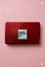 A premium replacement 3DS game card slot with 17-pin gold contacts for a Nintendo 3DS XL, displayed on a solid light pink background for Atlantis UK-wide console repair services.