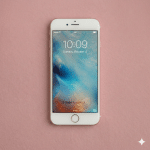 Close-up of a high-quality replacement Retina display assembly for the Apple iPhone 6 and 6S series, positioned on a solid light pink background for Atlantis repair services.