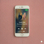 Close-up of a high-capacity internal replacement battery for the Apple iPhone 7, 8, and SE series, positioned on a solid light pink background for Atlantis repair services.