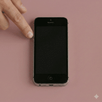 Close-up of the volume control buttons on the side of an iPhone, positioned on a solid light pink background for Atlantis repair services.