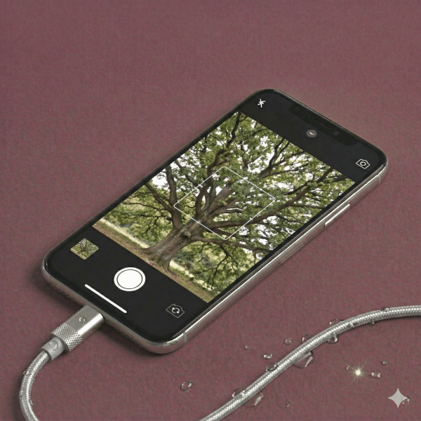 Close-up of a high-resolution replacement dual-lens camera module for the iPhone X and XS, and the single-lens sensor for the iPhone XR, on a solid light pink background for Atlantis repair services.