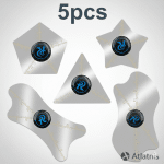 Professional set of ultra-thin flexible stainless steel screen opening tools for mobile phone repair, isolated on the signature Atlantis white and grey background