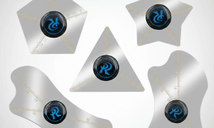 Professional set of ultra-thin flexible stainless steel screen opening tools for mobile phone repair, isolated on the signature Atlantis white and grey background