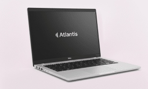 Technician Atlantis performing a professional Dell laptop fan replacement and thermal service in a high-tech workshop