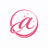 stylish lowercase a logo in circle pink