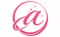 stylish lowercase a logo in circle pink