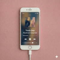 Close-up of the rear camera lens and bottom speaker grilles on an Apple iPhone 7 and 8 Plus, set against a solid light pink background for Atlantis repair services.